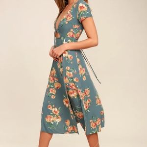 NWT LULUS BEST DAY OF MY LIFE MIDI DRESS